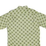 COLDOR Mens Green Checked Rayon Shirt M Lightweight Summer Casual Short Sleeve