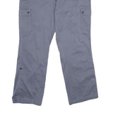 LL BEAN Womens Cotton Regular Cargo Grey Trousers W36 L31 Practical Zip Closure