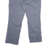 LL BEAN Womens Cotton Regular Cargo Grey Trousers W36 L31 Practical Zip Closure