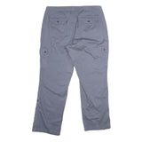 LL BEAN Womens Cotton Regular Cargo Grey Trousers W36 L31 Practical Zip Closure