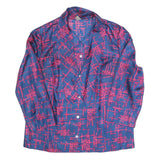 Womens Blue & Pink Printed Shirt Long Sleeve Collared XL Button Up Top Casual
