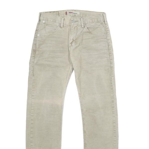 LEVI'S Mens Corduroy Beige Regular Straight Trousers W28 L32 Classic Casual