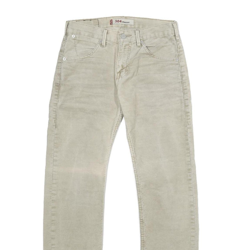 LEVI'S Mens Corduroy Beige Regular Straight Trousers W28 L32 Classic Casual