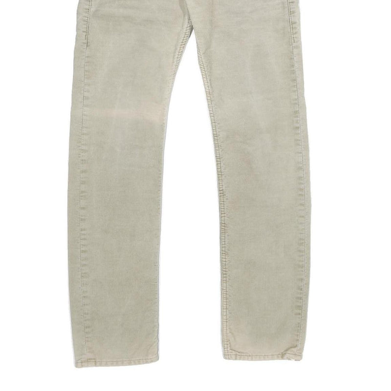 LEVI'S Mens Corduroy Beige Regular Straight Trousers W28 L32 Classic Casual