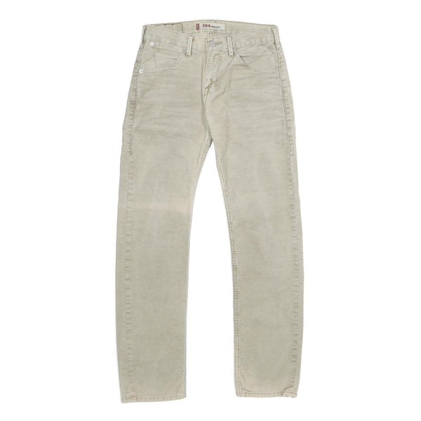 LEVI'S Mens Corduroy Beige Regular Straight Trousers W28 L32 Classic Casual