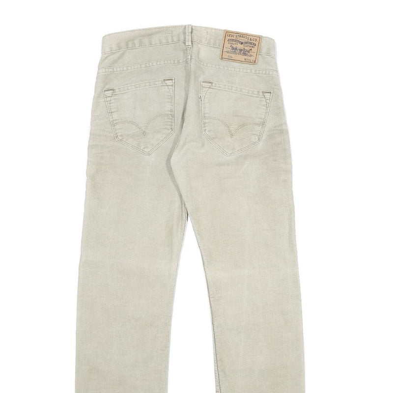 LEVI'S Mens Corduroy Beige Regular Straight Trousers W28 L32 Classic Casual