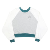 LEVI'S Womens Grey & White Sweatshirt Crew Neck L Cotton Blend Casual Pullover