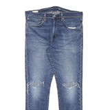 LEVI'S 512 Tapered Mens Jeans Blue Slim Denim Medium W34 L30 Distressed