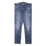 LEVI'S 512 Tapered Mens Jeans Blue Slim Denim Medium W34 L30 Distressed