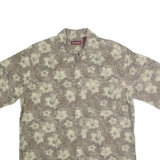 COVINGTON Mens Beige Floral Cotton Shirt L Lightweight Comfortable Casual