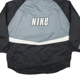 NIKE Mens Black & Grey Outdoor Jacket XL Polyester Blend Zip Hooded Plain