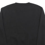ALPHA INDUSTRIES Mens Black Crew Neck Sweatshirt S Logo Pullover Cotton