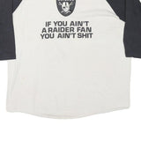 Mens Black & White Raiders Graphic Baseball T-Shirt XL 3/4 Sleeve Crew Neck