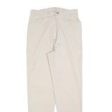 Womens Slim Beige Cotton Blend Trousers W26 L30 Zip Closure Stylish Fitted