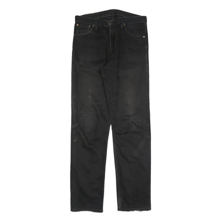 LEVI'S 321 02 Mens Black Regular Straight Denim W33 L36 Classic Cotton Blend Zip