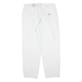 Mens Regular Fit White Cotton Blend Straight Jeans W34 L32 Casual Wear
