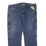 DICKIES Womens Regular Blue Denim Classic Fit Jeans W40 L30 Workwear Zip Closure