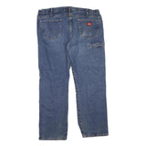 DICKIES Womens Regular Blue Denim Classic Fit Jeans W40 L30 Workwear Zip Closure