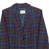 PENDLETON Womens Blue & Burgundy Check Wool Blazer Jacket S Woven Button