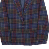 PENDLETON Womens Blue & Burgundy Check Wool Blazer Jacket S Woven Button