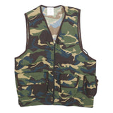 ORLOB Mens Green Camouflage Outdoor Vest One Size Polyester Jacket Zip Pockets