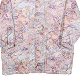 Womens Pink & Purple Abstract Patterned Jacket L Polyester Blend Zip Plain