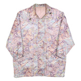 Womens Pink & Purple Abstract Patterned Jacket L Polyester Blend Zip Plain