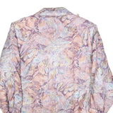 Womens Pink & Purple Abstract Patterned Jacket L Polyester Blend Zip Plain