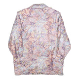 Womens Pink & Purple Abstract Patterned Jacket L Polyester Blend Zip Plain
