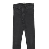 LEVI'S Womens Slim Black Skinny Denim Jeans Cotton Blend W26 L30 Stylish Zip
