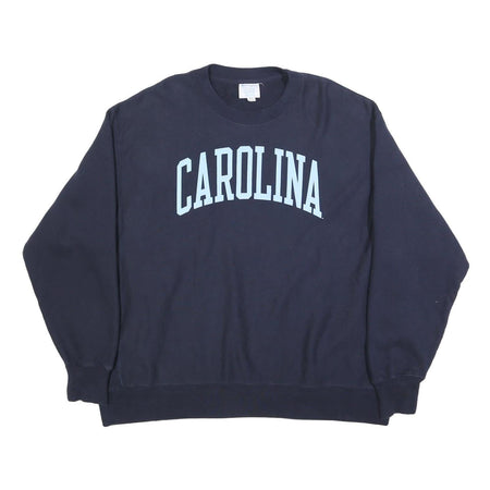 CHAMPION REVERSE WEAVE Mens Navy Blue Carolina Crew Neck 2XL Sweatshirt Classic