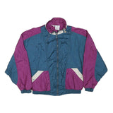 ATHLETIC WORKS Womens Purple & Blue Zip Front Nylon Jacket M Colourblock Casual