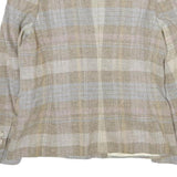 PERSONAL Womens Beige & Cream Wool Blend Check Jacket UK 8 Button Closure