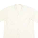 Womens White Plain Short Sleeve Shirt XL Lightweight Faux Silk Satin Relaxed Fit