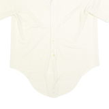 Womens White Plain Short Sleeve Shirt XL Lightweight Faux Silk Satin Relaxed Fit