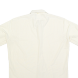 Womens White Plain Short Sleeve Shirt XL Lightweight Faux Silk Satin Relaxed Fit