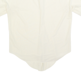 Womens White Plain Short Sleeve Shirt XL Lightweight Faux Silk Satin Relaxed Fit