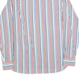 TOMMY HILFIGER Mens White & Red Stripe Classic Fit Shirt S Button-Down Collar