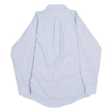 RED KAP Mens Blue & White Cotton Blend Shirt M Button-Down Collar Long Sleeve