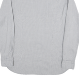 BOSS Mens White & Navy Cotton Blend Shirt Long Sleeve Casual L