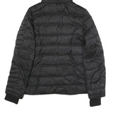 NAUTICA Womens Black Wool Zip Jacket L Quilted Hooded Puffer Lightweight Warm