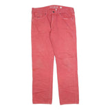GUESS Womens Regular Fit Red Denim Jeans W36 L32 Classic Zip Cotton Blend