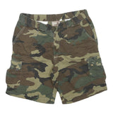 CATHEXIS Mens Camouflage Cargo Shorts Green M W32 Cotton Blend Casual