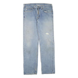CARHARTT Mens Regular Fit Blue Denim Straight Leg Cotton Blend W34 L34 Zip Jeans