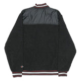 CHAMPION Mens Black Zip Jacket XL Polyester Blend Varsity Style Logo
