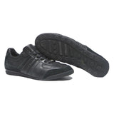 BOSS Mens Black Leather Trainers UK 10.5 Casual Lace-Up Shoes Stylish Comfort