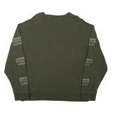 ADIDAS Mens Green Crew Neck M Logo Print Cotton Blend Sweatshirt