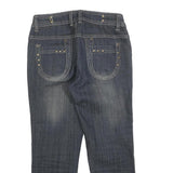 INSTANT VINTAGE Womens Regular Fit Blue Denim Jeans Cotton Zip W26 L21 Stylish