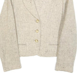 LA RIGI Womens Cream Wool Button Jacket M Woven Tailored Classic Stylish