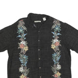 BATIK BAY Mens Black Rayon Hawaiian XL Floral Print Short Sleeve Shirt Relaxed